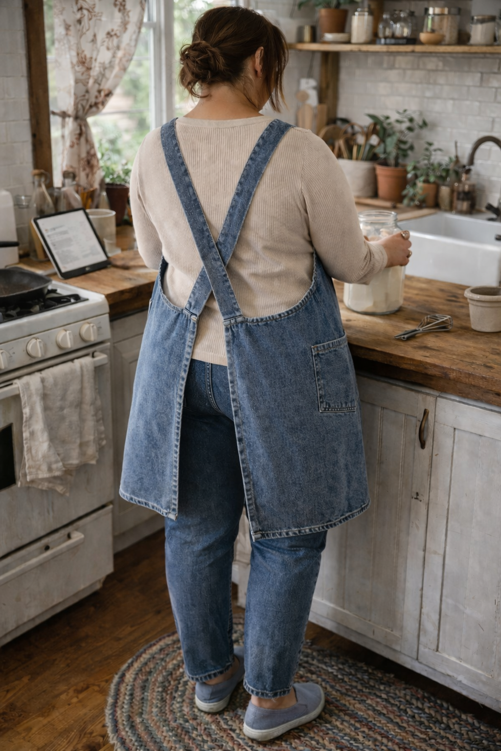 Denim Kitchen Apron-Classic Everyday Cooking + Gardening Style