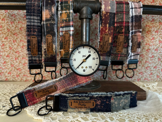 Distressed Flannel Wristlet Keychain-Fall + Winter Edition