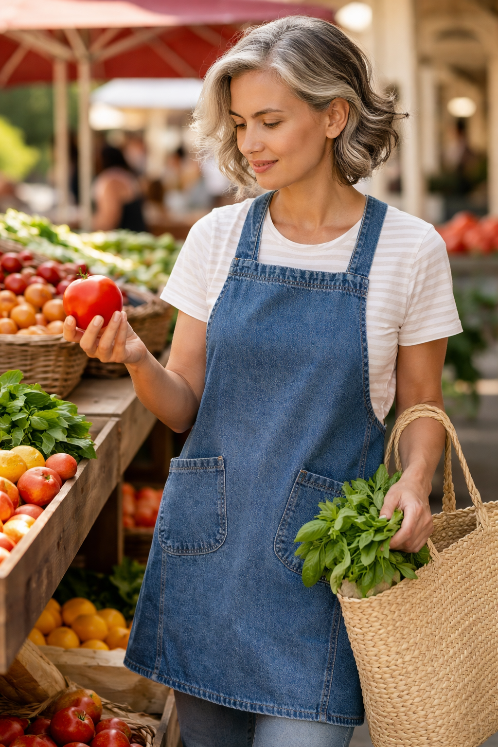 Denim Kitchen Apron-Classic Everyday Cooking + Gardening Style