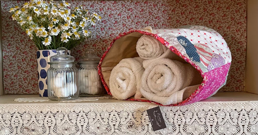 Quilted Basket-Pink Floral