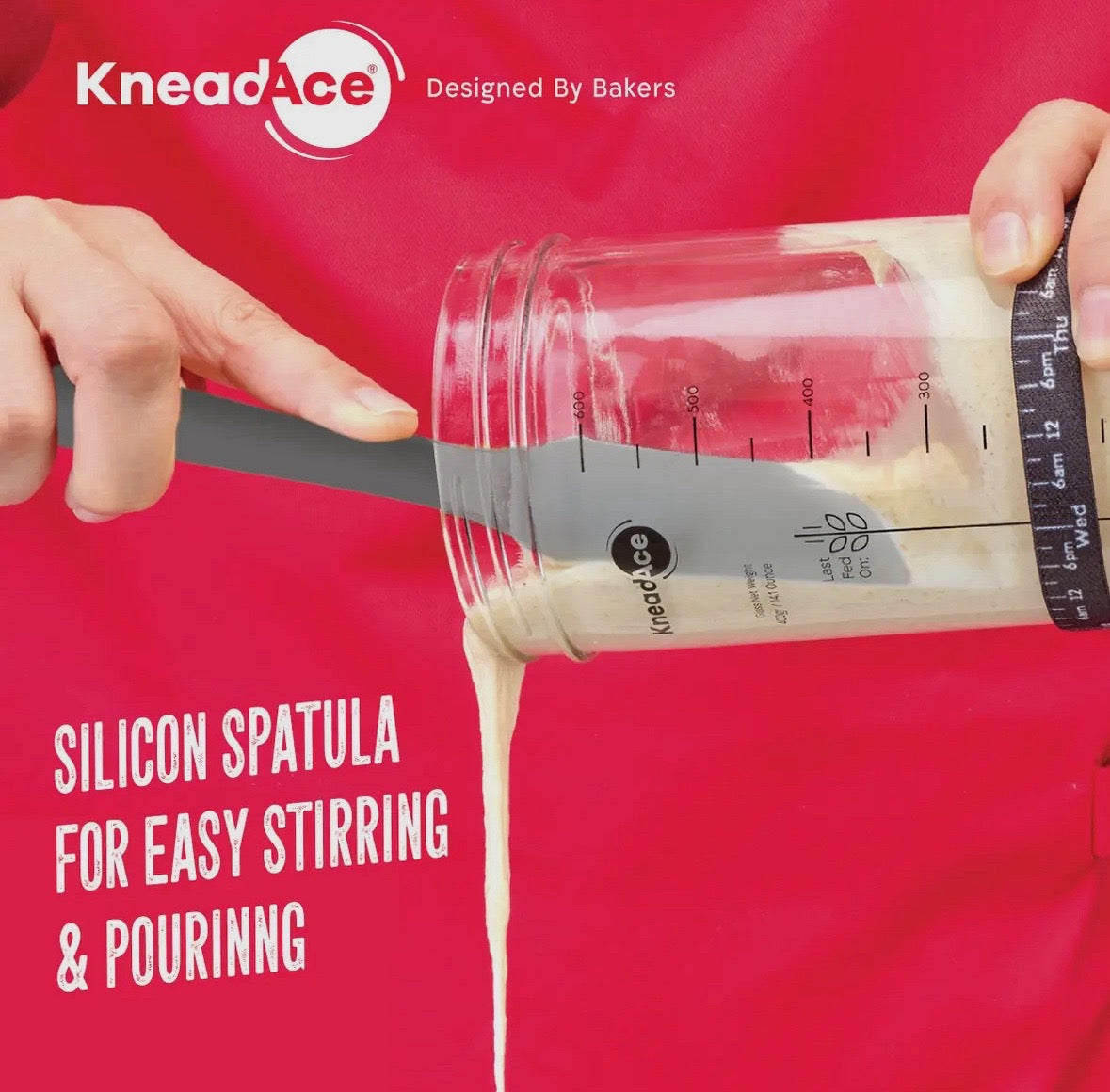 KneadAce Sourdough Starter Jar-Limited Holiday Edition