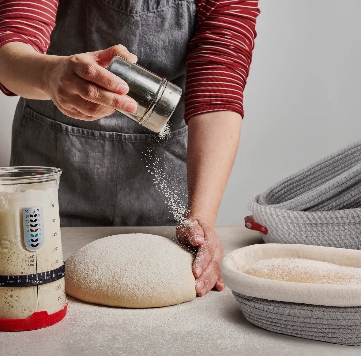 KneadAce Bread Proofing Baskets-Limited Holiday Edition-Set of 2