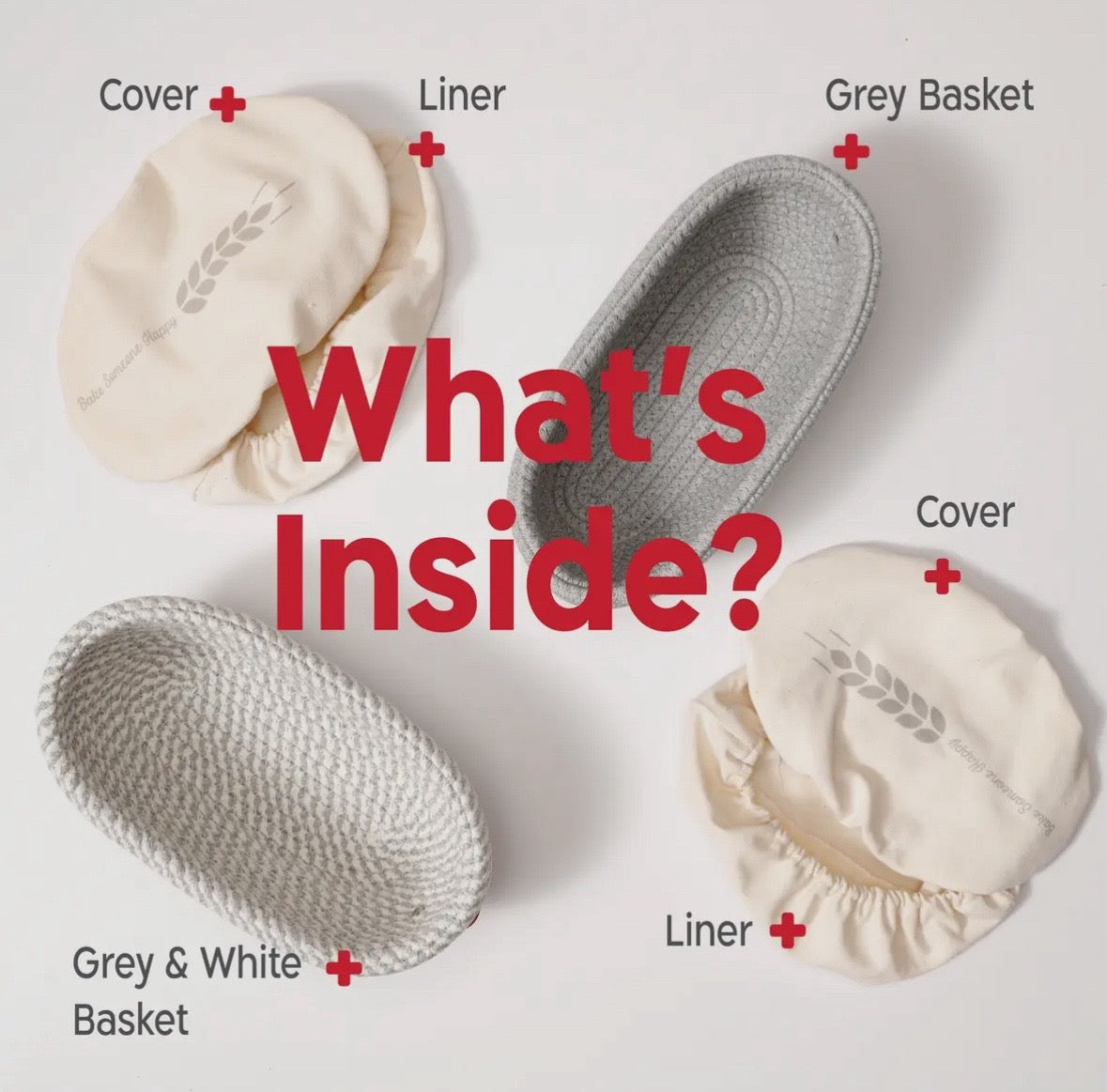 KneadAce Bread Proofing Baskets-Limited Holiday Edition-Set of 2